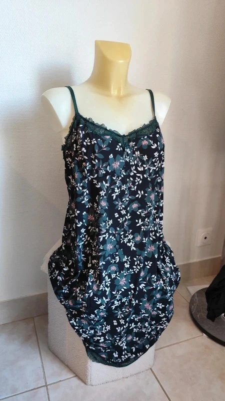 Sexy dark green lace microfiber chemise T38/40 - RougeGorge – photo 3